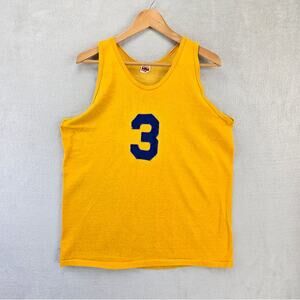 Vintage 60s Mason Athletic Wear Basketball Jersey 46-48 Large Yellow USA